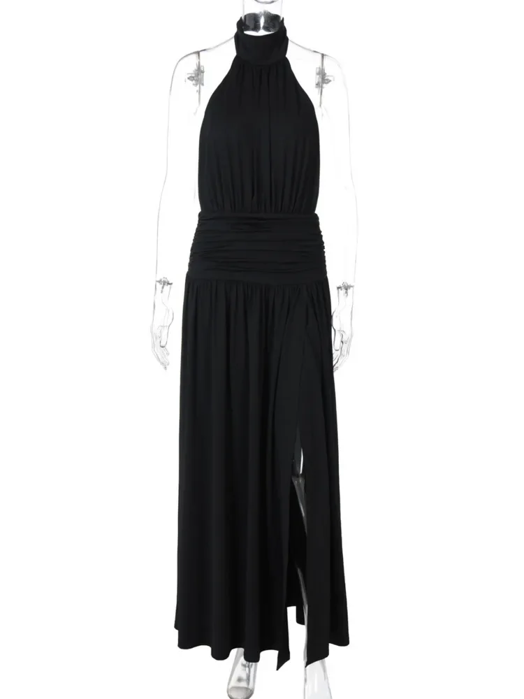2025 New Halter Backless Split Sexy Maxi Dress For Women Fashion Off-shoulder Sleeveless Pleated Club Party Long Dresses Female
2025 New Halter Backless Split Sexy Maxi Dress For Women Fashion Off-shoulder Sleeveless Pleated Club Party Long Dresses Female