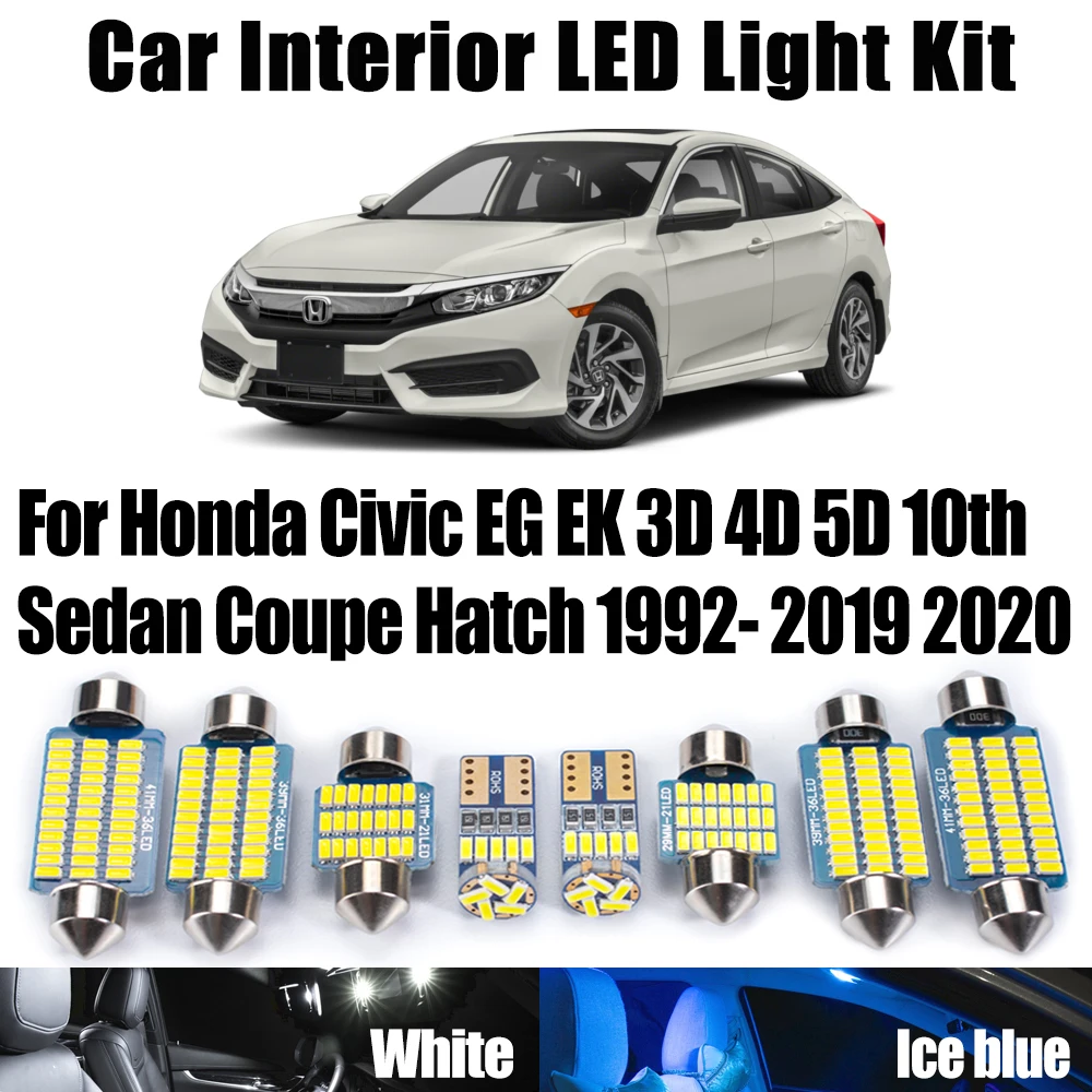 Canbus для Honda Civic EG EK 3D 4D 5D 10th Sedan Coupe Hatch 1992-20 2019 2020 светодиодный комплект внутреннего освещения для чтения автомобильного освещения
Canbus для Honda Civic EG EK 3D 4D 5D 10th Sedan Coupe Hatch 1992-20 2019 2020 светодиодный комплект внутреннего освещения для чтения автомобильного освещения