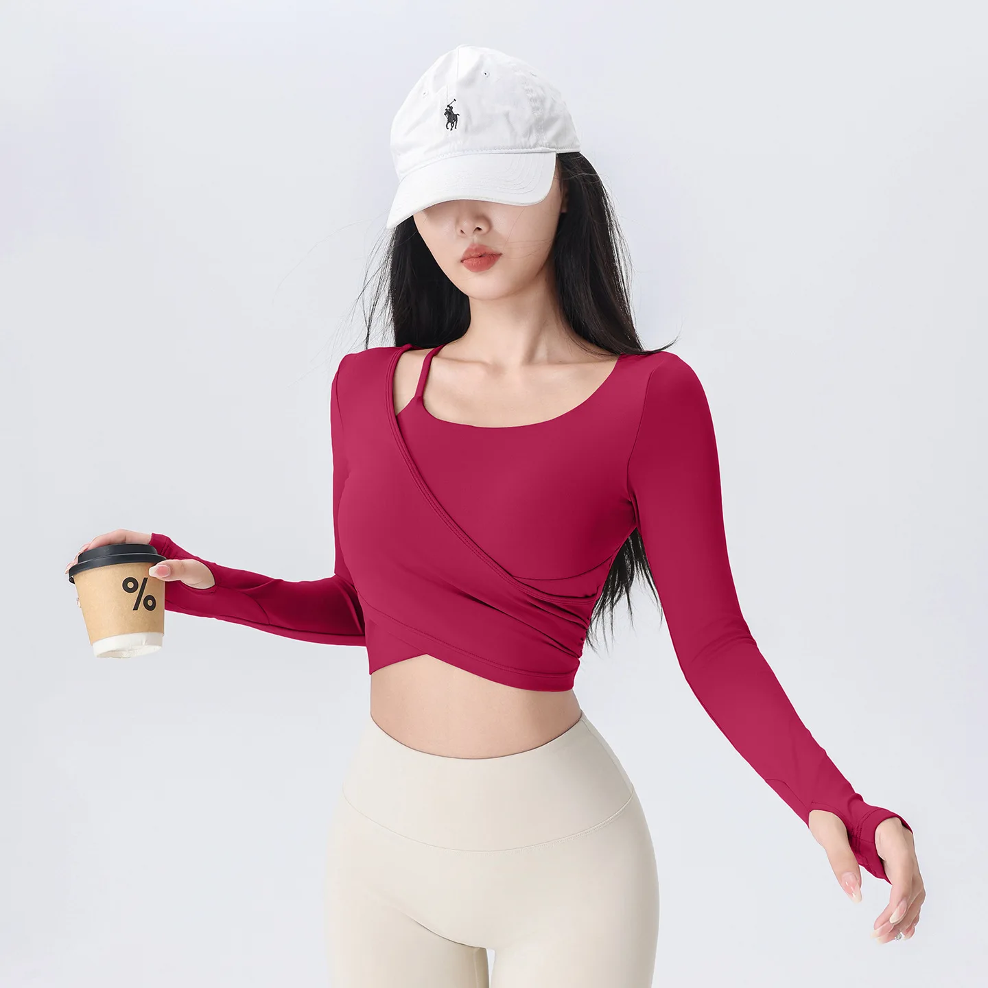 Chic Cross-Over Slimming Long Sleeve Yoga Shirt with Built-in Bra, Arc Hemline Fitness Hoodie for Running & Pilates
Chic Cross-Over Slimming Long Sleeve Yoga Shirt with Built-in Bra, Arc Hemline Fitness Hoodie for Running & Pilates