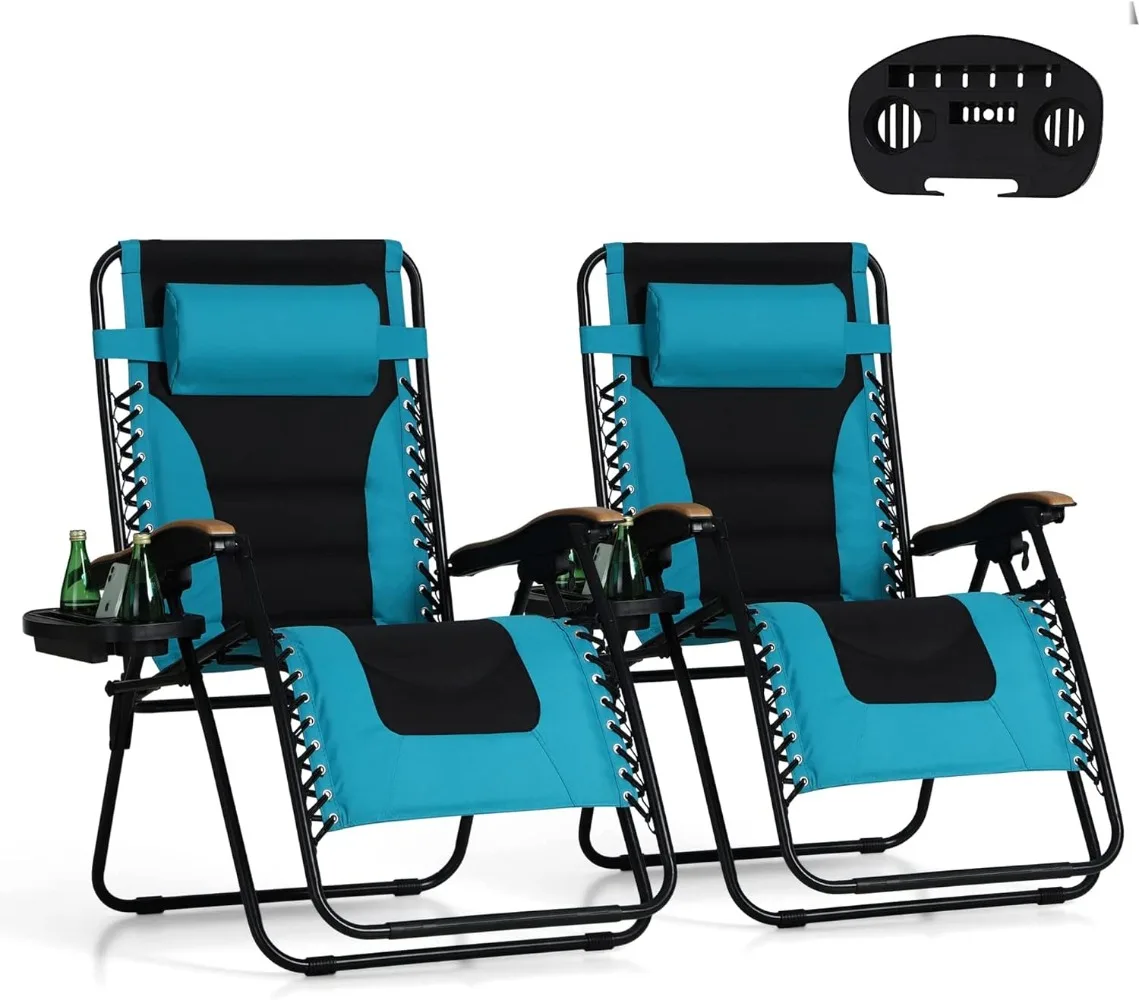 PHI VILLA XXL Oversized Padded Zero Gravity Chair, Foldable Patio Recliner, 30" Wide Seat Anti Gravity Lounger with Cup Holder
PHI VILLA XXL Oversized Padded Zero Gravity Chair, Foldable Patio Recliner, 30" Wide Seat Anti Gravity Lounger with Cup Holder