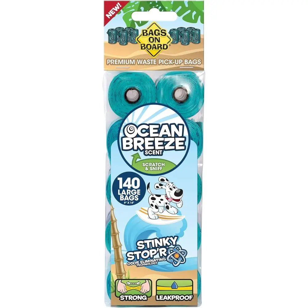 Ocean Scent Dog Waste Bags, 9x14 Inches, 140 Biodegradable Poop Bags
Ocean Scent Dog Waste Bags, 9x14 Inches, 140 Biodegradable Poop Bags
