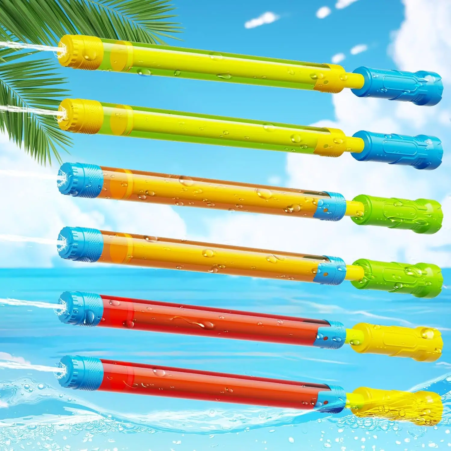 Water Guns for Kids & Adults, 6 Pack Outdoor Squirt Guns Shoot Up to 40 Feet, Pool Toys for Summer Beach Party Games
Water Guns for Kids & Adults, 6 Pack Outdoor Squirt Guns Shoot Up to 40 Feet, Pool Toys for Summer Beach Party Games