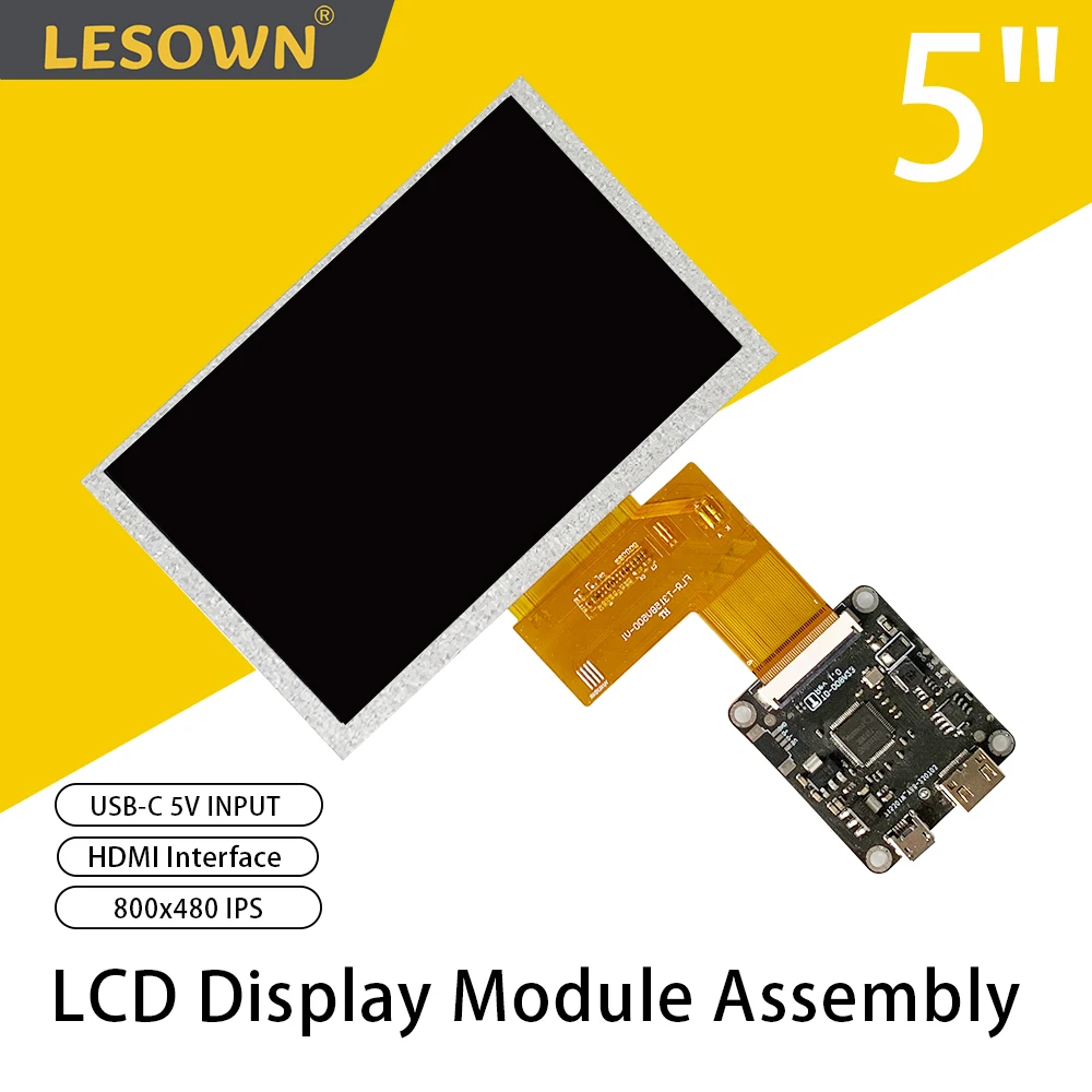 5-дюймовый мини ЖК-дисплей LESOWN 800x48 0 IPS-экран, модуль дисплея mini HDMI, 5 В, микро-USB, для медицинского оборудования
5-дюймовый мини ЖК-дисплей LESOWN 800x48 0 IPS-экран, модуль дисплея mini HDMI, 5 В, микро-USB, для медицинского оборудования