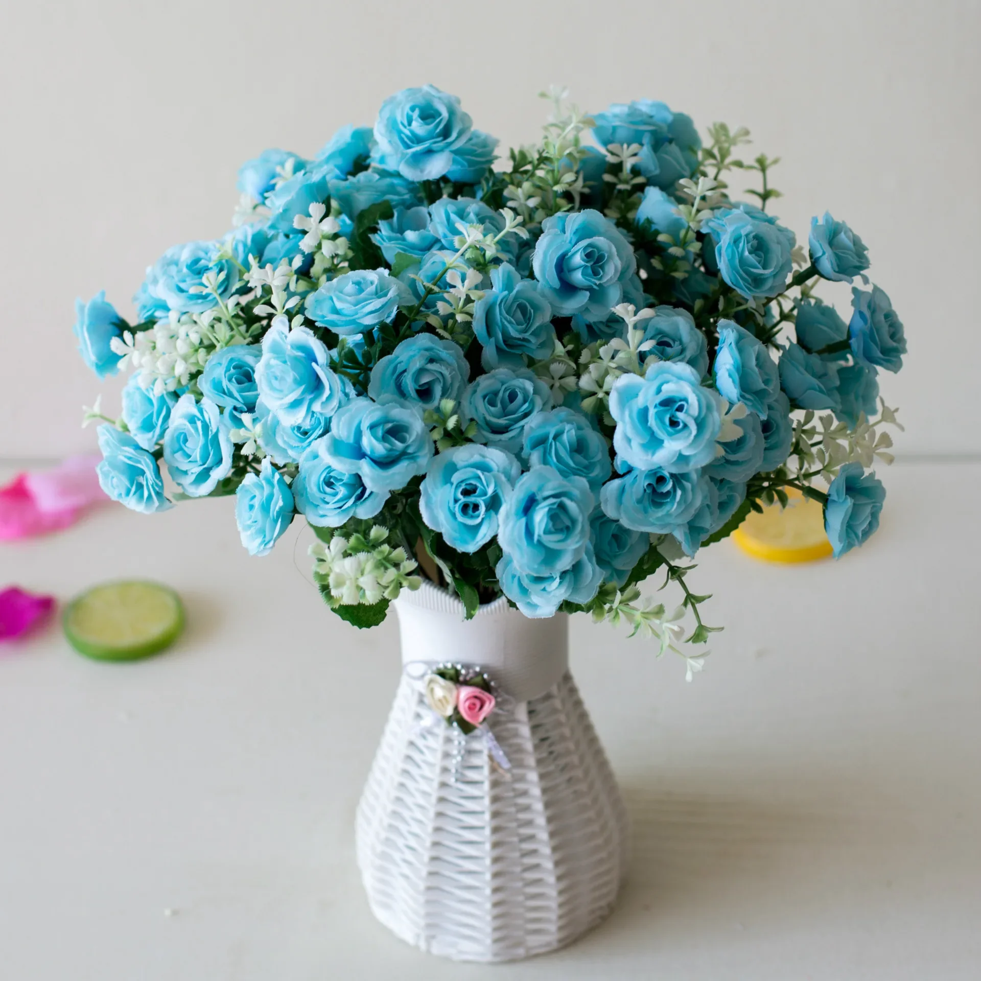 30cm 15Heads Artificial Roses Flower Bouquet Home Living Room Office Desktop Ornament Flowers Wedding Party Decor Fern
30cm 15Heads Artificial Roses Flower Bouquet Home Living Room Office Desktop Ornament Flowers Wedding Party Decor Fern