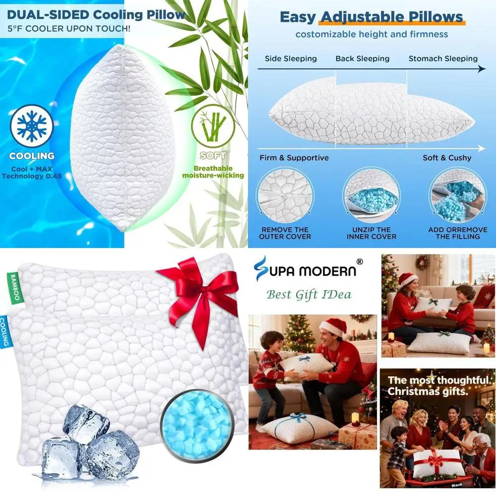 King Size Gel-Infused Memory Foam Pillows Set - 2 Pack for Side, Back, Stomach Sleepers, Adjustable Cooling Pillows for Neck & S
King Size Gel-Infused Memory Foam Pillows Set - 2 Pack for Side, Back, Stomach Sleepers, Adjustable Cooling Pillows for Neck & S