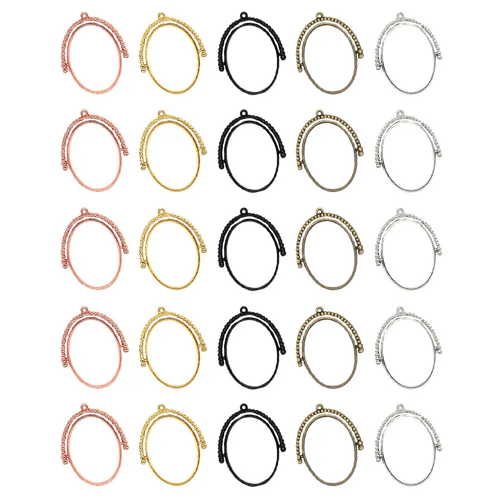 25Pcs High Quality Alloy Open Bezel Charm Rotatable Oval Frame DIY Jewelry Supplies Hollow Trays for Bracelets Sweater Chains
25Pcs High Quality Alloy Open Bezel Charm Rotatable Oval Frame DIY Jewelry Supplies Hollow Trays for Bracelets Sweater Chains