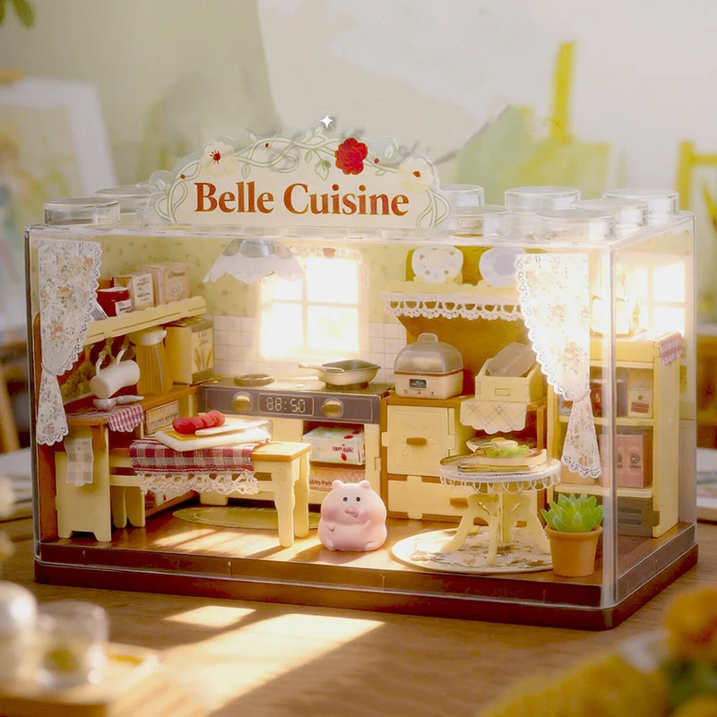 Набор для сборки миниатюрного пластикового домика Belle Cuisine с аксессуарами, 3D-пазл из кирпичиков для девочек, подарок на день рождения
Набор для сборки миниатюрного пластикового домика Belle Cuisine с аксессуарами, 3D-пазл из кирпичиков для девочек, подарок на день рождения