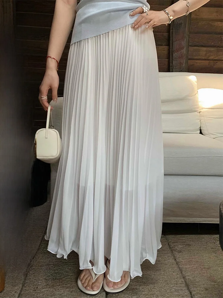 Женская длинная плиссированная юбка с эластичным поясом, свободного кроя, для летнего сезона, повседневная, в стиле "Fre Personali Wind Blows"
Женская длинная плиссированная юбка с эластичным поясом, свободного кроя, для летнего сезона, повседневная, в стиле "Fre Personali Wind Blows"