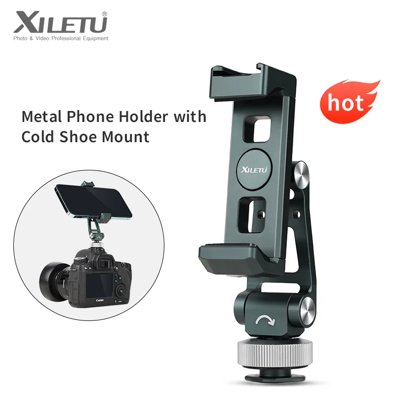 XILETU Aluminum Cold Shoe Phone Mount for DJI RS Stabilizer, 360° Adjustable HV Bracket for Camera Monitor Live Streaming
XILETU Aluminum Cold Shoe Phone Mount for DJI RS Stabilizer, 360° Adjustable HV Bracket for Camera Monitor Live Streaming
