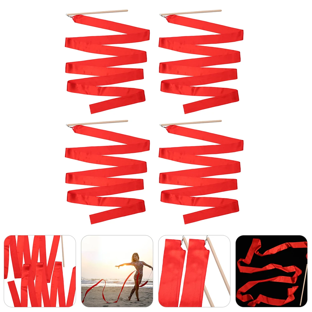 4 Pcs Rhythmic Dance Ribbon Props Kids Dancing Streamer Red Gymnastics Party Child 
4 Pcs Rhythmic Dance Ribbon Props Kids Dancing Streamer Red Gymnastics Party Child