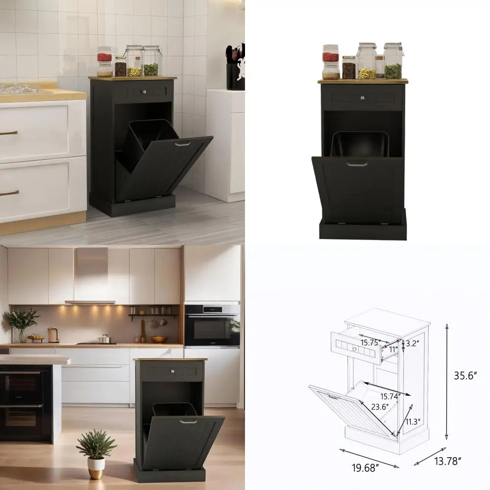 Wooden Standing Dog Proof Trash Can Cabinet for 10 Gallon Waste Bin
Wooden Standing Dog Proof Trash Can Cabinet for 10 Gallon Waste Bin