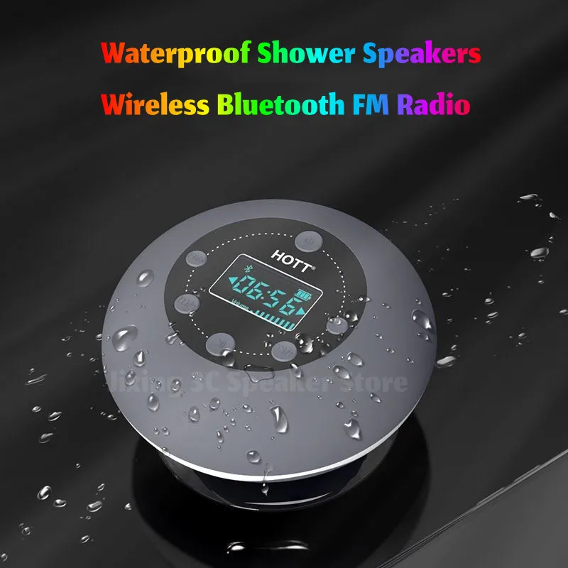 HOTT Waterproof Shower Speakers Wireless Bluetooth FM Radio Music Player Hands-free Call Super Long Playback LCD Clock Display
HOTT Waterproof Shower Speakers Wireless Bluetooth FM Radio Music Player Hands-free Call Super Long Playback LCD Clock Display