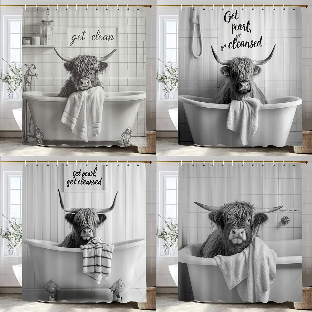 Fun highland cow bathing in bathtub printing Shower Curtain, Bathroom Decorative Shower Curtain, Home Curtain with Hooks
Fun highland cow bathing in bathtub printing Shower Curtain, Bathroom Decorative Shower Curtain, Home Curtain with Hooks
