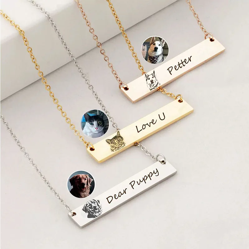 Customized Mirror Strip Necklace Personalized Lettering Name Laser Portrait Pendant Stainless Steel Jewelry Gift for Parents
Customized Mirror Strip Necklace Personalized Lettering Name Laser Portrait Pendant Stainless Steel Jewelry Gift for Parents