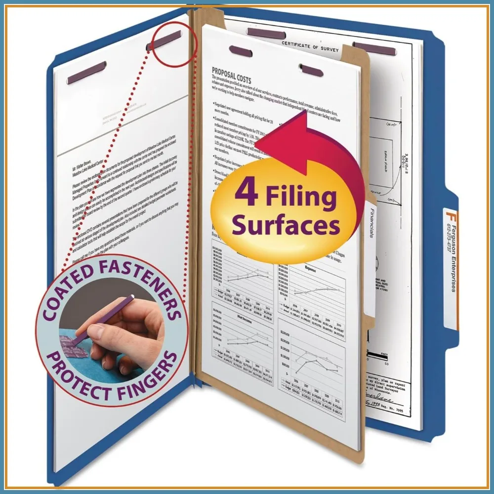 Legal Size Partition Folders with SafeSHIELD Fasteners, 2" Expansion, 10-Pack
Legal Size Partition Folders with SafeSHIELD Fasteners, 2" Expansion, 10-Pack