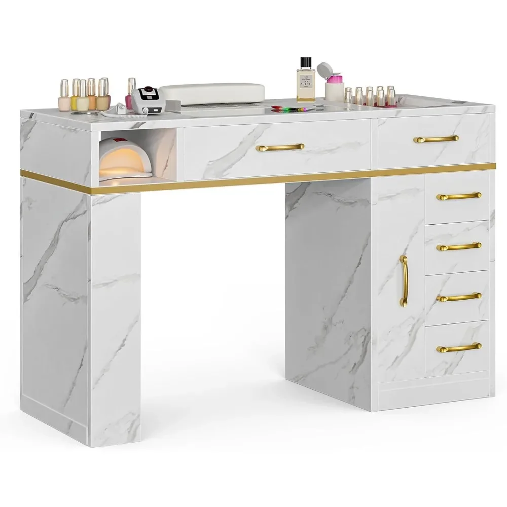 Manicure Table with Dust Collector, Glass Top Nail Tech Table Nail Desk Station w/7 Storage Drawers & 3-Tiers Open Shelve
Manicure Table with Dust Collector, Glass Top Nail Tech Table Nail Desk Station w/7 Storage Drawers & 3-Tiers Open Shelve