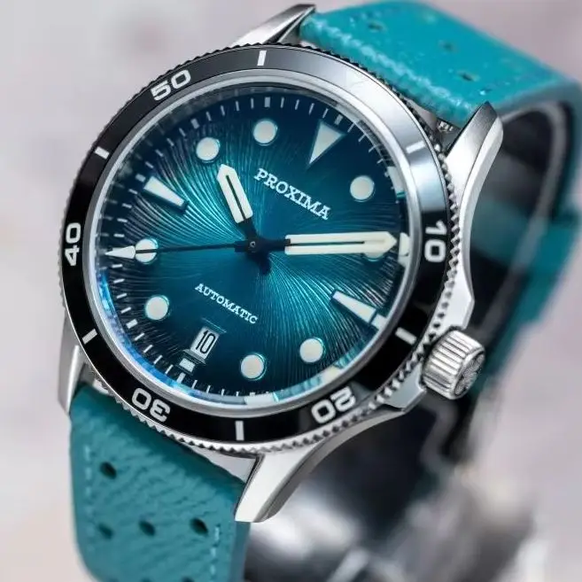 Proxima Men Automatic Watch 39mm Mechanical Wristwatch 100m Waterproof Luminous Sapphire Ceramic Bezel Jianzhan Dial Miyota 9015
Proxima Men Automatic Watch 39mm Mechanical Wristwatch 100m Waterproof Luminous Sapphire Ceramic Bezel Jianzhan Dial Miyota 9015