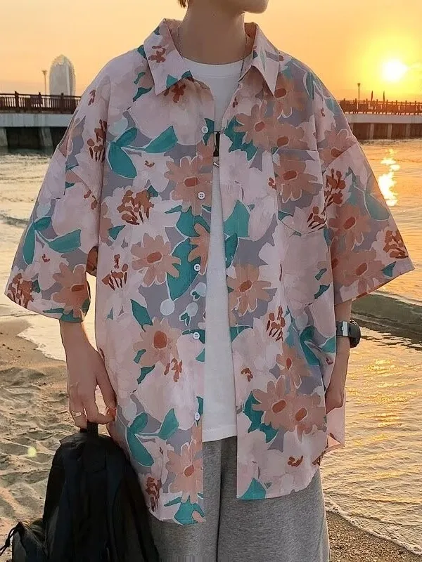 Loose Casual Ice Silk Men's Shirt Large Size Short Sleeve Summer Fashionable Half Sleeve Outerwear for Teenagers
Loose Casual Ice Silk Men's Shirt Large Size Short Sleeve Summer Fashionable Half Sleeve Outerwear for Teenagers