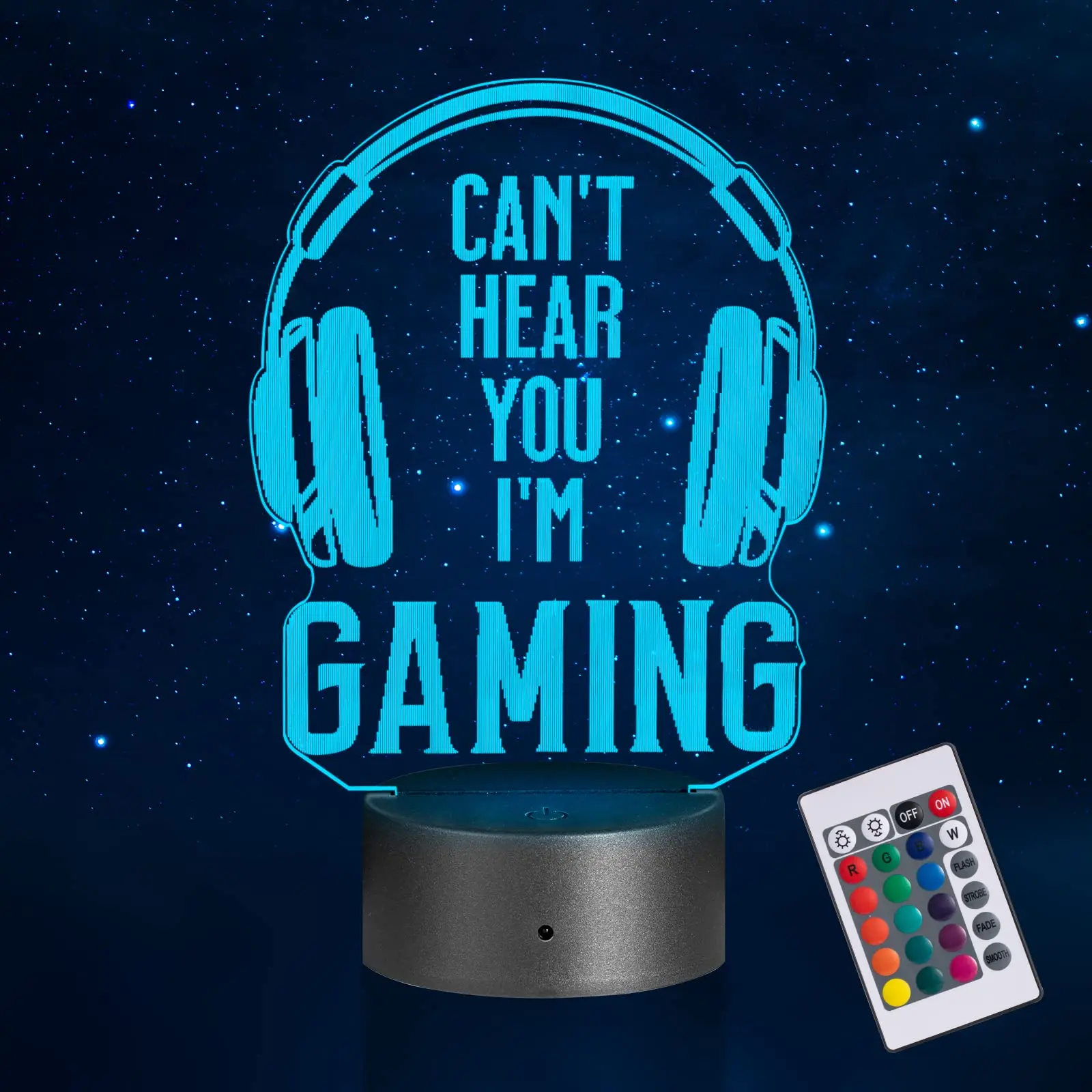 3D Illusion Game Headset Night Light for Brithday Or Chrismas Gifts with Remote and Smart Touch 16 Colors Changing Dimmable
3D Illusion Game Headset Night Light for Brithday Or Chrismas Gifts with Remote and Smart Touch 16 Colors Changing Dimmable