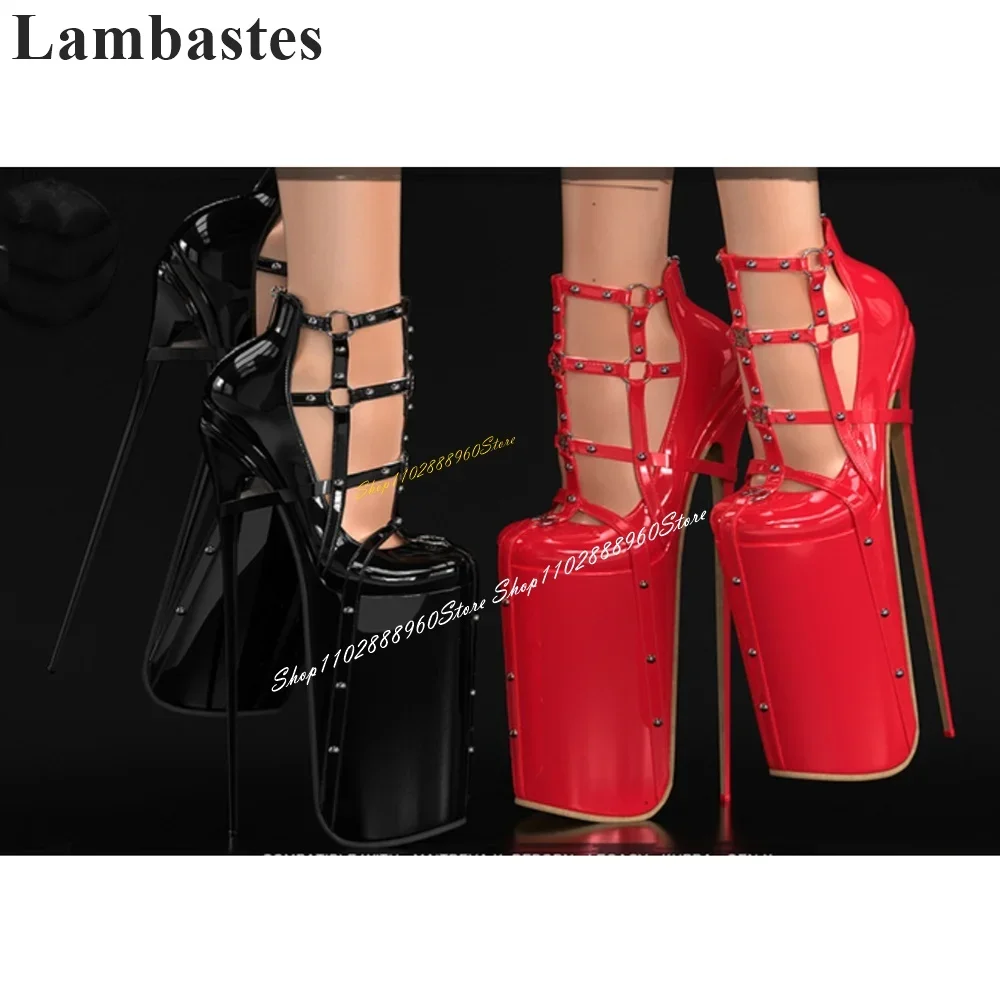 Solid Glossy Leather Rivets Strip Platform Pumps Stilettos High Heel Shoes For Women Back Zipper Round Toe Elegant Women Pumps
Solid Glossy Leather Rivets Strip Platform Pumps Stilettos High Heel Shoes For Women Back Zipper Round Toe Elegant Women Pumps