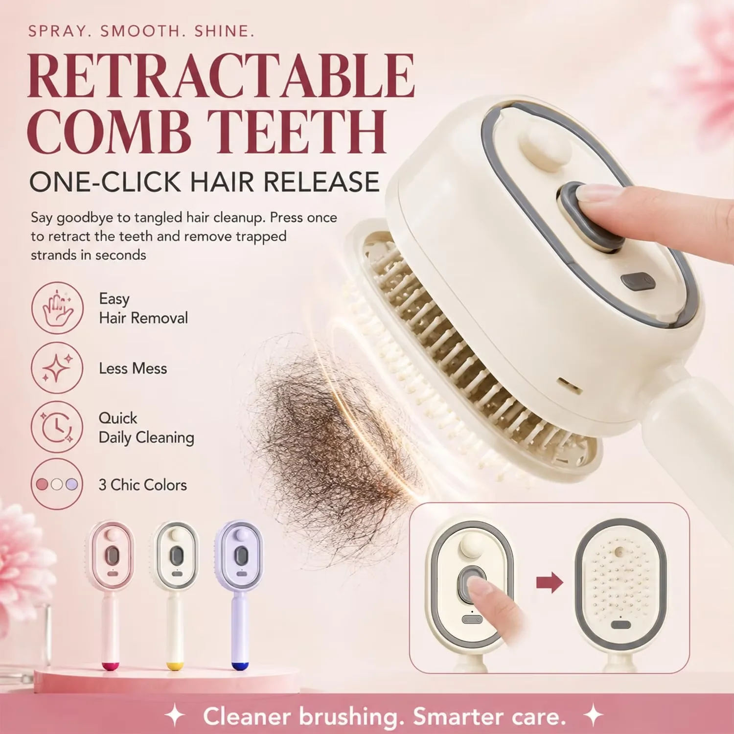 2026 Electric Steaming Hair Straightener Brush Electric Spray Air Cushion Massage Hair Brush Rechargeable Detangling Steam Brush
2026 Electric Steaming Hair Straightener Brush Electric Spray Air Cushion Massage Hair Brush Rechargeable Detangling Steam Brush