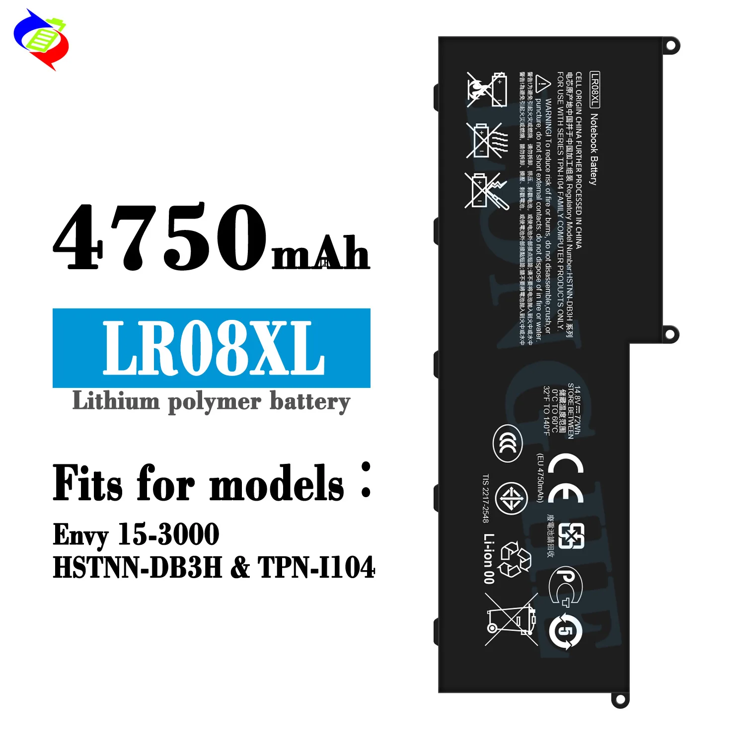 LR08XL Laptop Battery For HP ENVY 15-3000 15-3100 15-3200 15t-3300 Series HSTNN-UB3H
LR08XL Laptop Battery For HP ENVY 15-3000 15-3100 15-3200 15t-3300 Series HSTNN-UB3H