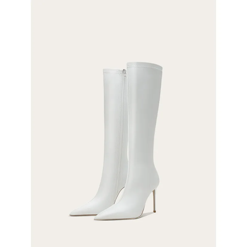 Elegant White High Heel Boots Pointed Toe Slimming Stretchy Over The Knee Fashion Boots For Women
Elegant White High Heel Boots Pointed Toe Slimming Stretchy Over The Knee Fashion Boots For Women