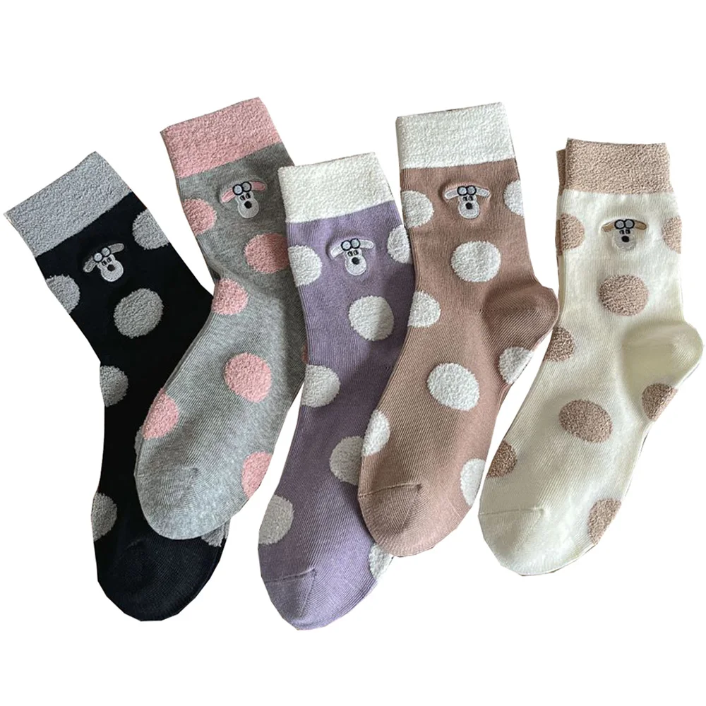 Cute Sweet Socks Women Cartoon Embroidery Home Floor Socks Fashion Round Dot Kawaii Autumn Winter Long Casual Foot Socks Female
Cute Sweet Socks Women Cartoon Embroidery Home Floor Socks Fashion Round Dot Kawaii Autumn Winter Long Casual Foot Socks Female