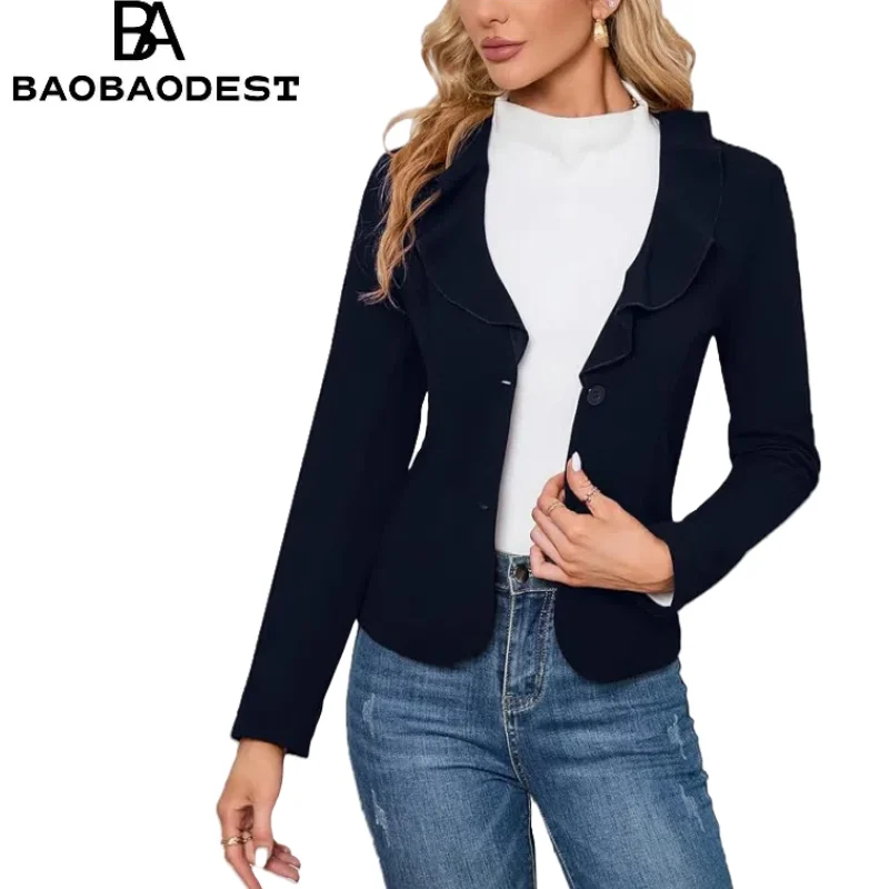 Women's Blazer Elegant Casual Long Sleeve Blazer Jacket Slim Fit Business Lapel Blazer Jacket Business OfficeBlazer with Ruffles
Women's Blazer Elegant Casual Long Sleeve Blazer Jacket Slim Fit Business Lapel Blazer Jacket Business OfficeBlazer with Ruffles
