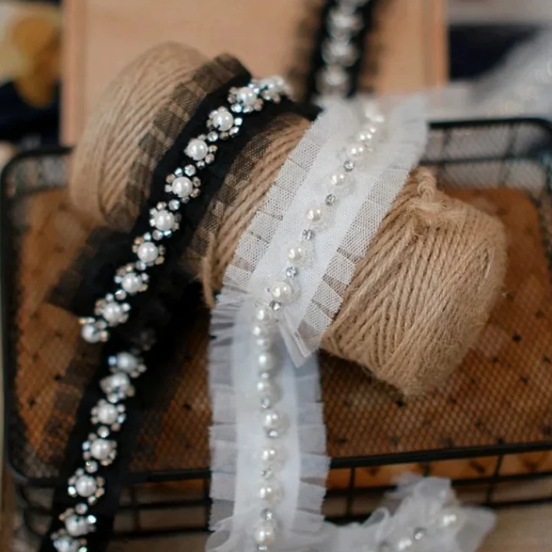 Pearl Beaded Rhinestone Lace Trims, Sew On White Mesh, Pleated Ruffle Ribbon for Clothes, Wedding Dress Belt Accessories, 1Meter
Pearl Beaded Rhinestone Lace Trims, Sew On White Mesh, Pleated Ruffle Ribbon for Clothes, Wedding Dress Belt Accessories, 1Meter