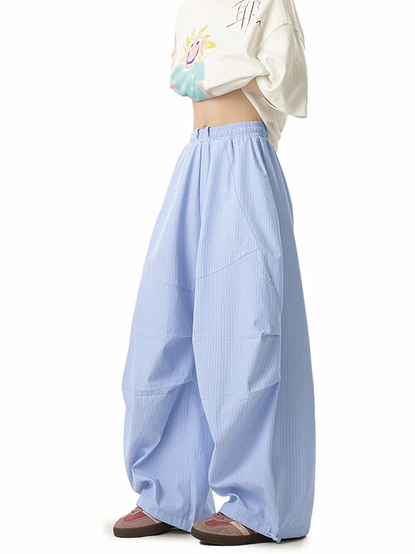 Light Blue Vertical Striped American Folded Paratrooper Pants Men's Summer Lazy High Waist Wide Leg Thin Qui Dry Casual Pants
Light Blue Vertical Striped American Folded Paratrooper Pants Men's Summer Lazy High Waist Wide Leg Thin Qui Dry Casual Pants