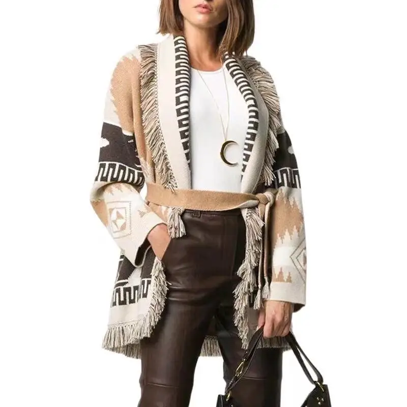 Boho Inspired Knitted Geometric Pattern Cardigan Shawl Women's Lapels Cashmere Warm Oversized Sweater New Fuzzy Knit Outerwear
Boho Inspired Knitted Geometric Pattern Cardigan Shawl Women's Lapels Cashmere Warm Oversized Sweater New Fuzzy Knit Outerwear