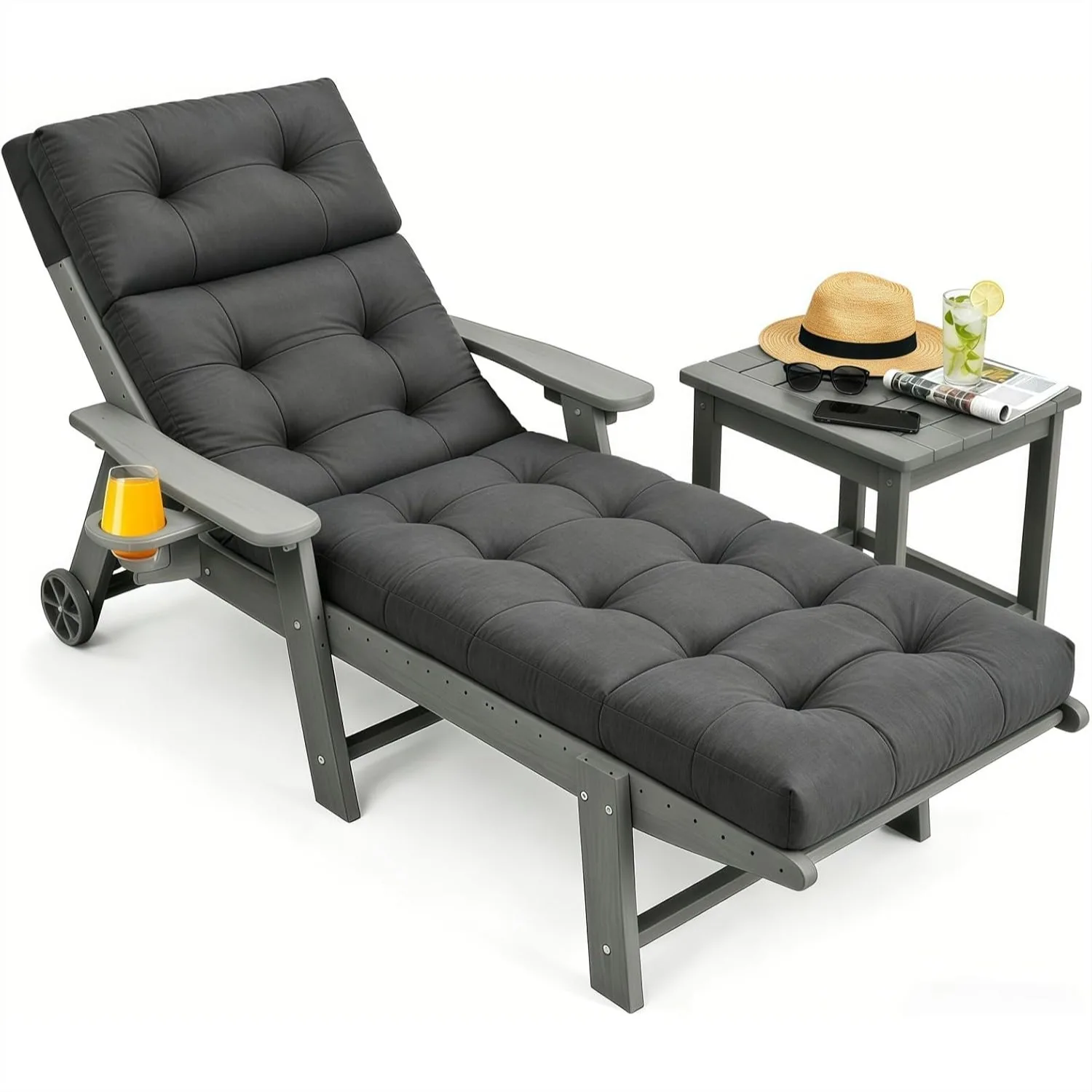 Outdoor Chaise Lounge Cushion 74.4x22x4.7 Inch Thick Cotton Filled Patio Chair Cushion with Ties for Pool Lawn Balcony
Outdoor Chaise Lounge Cushion 74.4x22x4.7 Inch Thick Cotton Filled Patio Chair Cushion with Ties for Pool Lawn Balcony