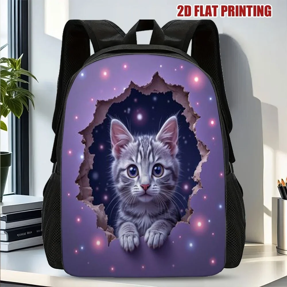 1 Piece Fashionable Bright Star Cat 2D Flat Print Backpack - Durable Polyester Bag with Detachable Shoulder Strap
1 Piece Fashionable Bright Star Cat 2D Flat Print Backpack - Durable Polyester Bag with Detachable Shoulder Strap
