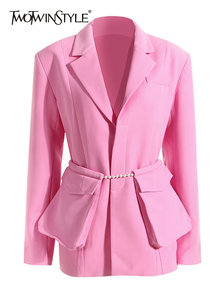 TWOTWINSTYLE Patchwork Pearls Blazers For Women Notched Collar Long Sleeve Slim Autumn Blazer Female Fashion Clothing 2024 New
TWOTWINSTYLE Patchwork Pearls Blazers For Women Notched Collar Long Sleeve Slim Autumn Blazer Female Fashion Clothing 2024 New