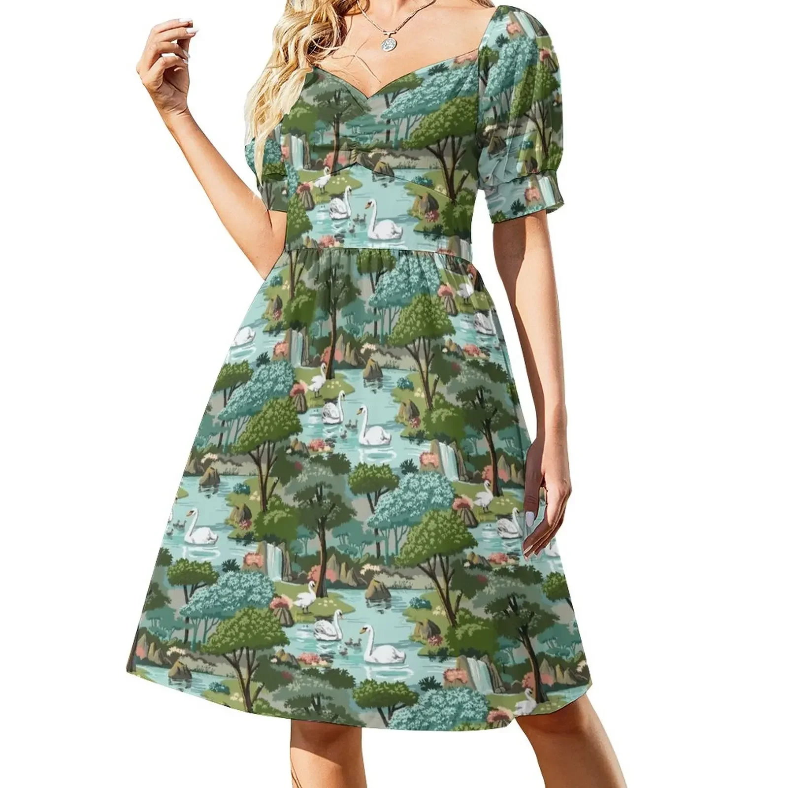 Swan Lake Vintage Style Paint by Number Pattern Short-Sleeved Dress elegant chic women dresses promotion dresses summer
Swan Lake Vintage Style Paint by Number Pattern Short-Sleeved Dress elegant chic women dresses promotion dresses summer