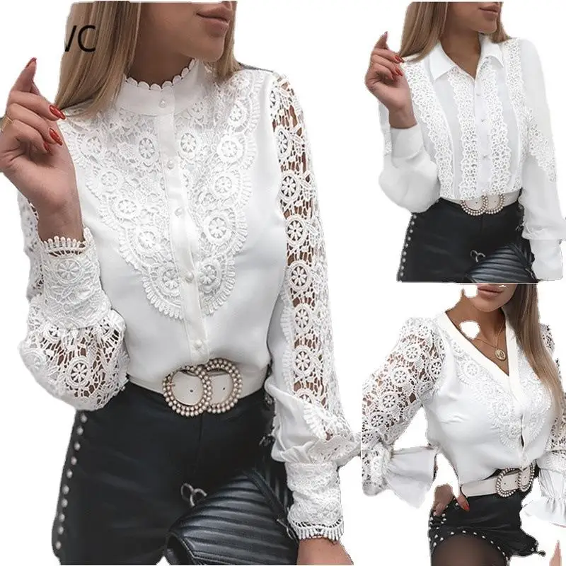 Elegant Lace Long Sleeve V-neck Shirt for Women Resistant to Deformation Pure Color Elegant Style Women's Premium Shirt
Elegant Lace Long Sleeve V-neck Shirt for Women Resistant to Deformation Pure Color Elegant Style Women's Premium Shirt