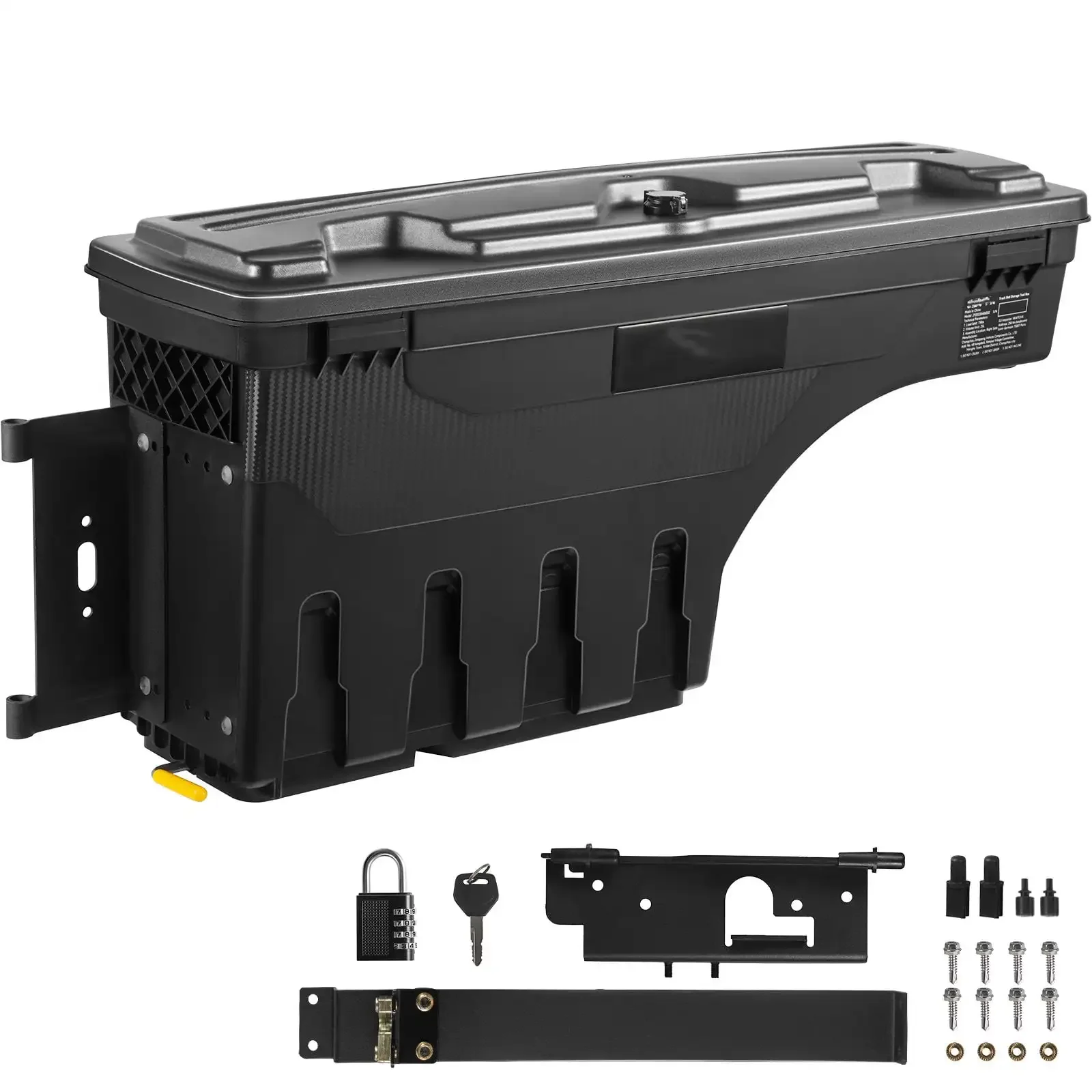 Truck Bed Storage Box, Lockable Lid, Waterproof ABS Wheel Well Tool Box 6.6 Gal/20 L with Password Padlock
Truck Bed Storage Box, Lockable Lid, Waterproof ABS Wheel Well Tool Box 6.6 Gal/20 L with Password Padlock