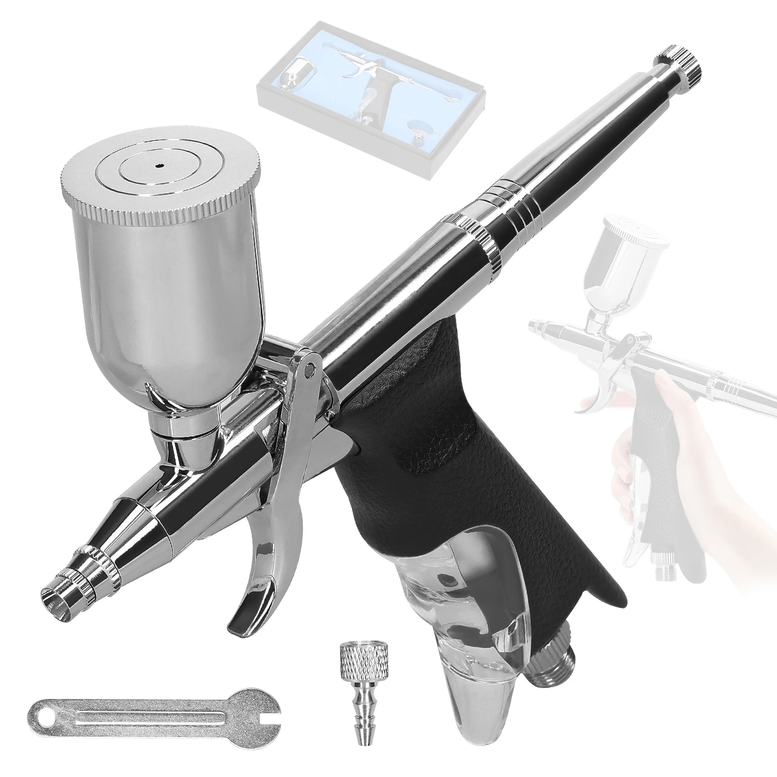 Multi-purpose 0.3mm Airbrush for Car Model Making DIY Makeup Nail Art Painting Cake Decorating Use with 15CC Pigment Cup
Multi-purpose 0.3mm Airbrush for Car Model Making DIY Makeup Nail Art Painting Cake Decorating Use with 15CC Pigment Cup