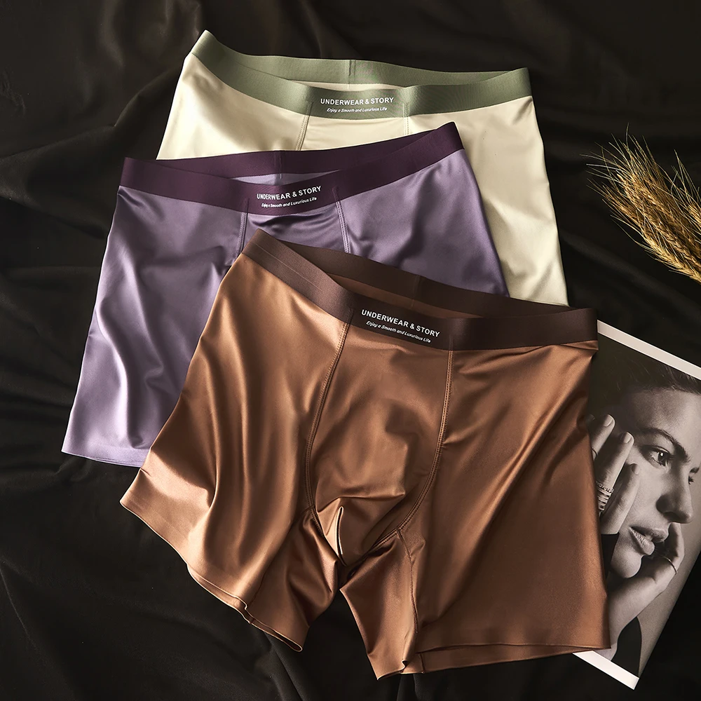 3PCS/Pack Double-layer Breathable Antibacterial Crotch Men's Panties Luxury Satin-like Undrewear Lengthen Sport Ice Silk Shorts
3PCS/Pack Double-layer Breathable Antibacterial Crotch Men's Panties Luxury Satin-like Undrewear Lengthen Sport Ice Silk Shorts