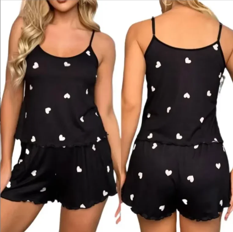 SURI 5 Size Choose Women's Casual Printed Pajama Set Women's Two-Piece Suspender Heart Printed Top and Shorts
SURI 5 Size Choose Women's Casual Printed Pajama Set Women's Two-Piece Suspender Heart Printed Top and Shorts