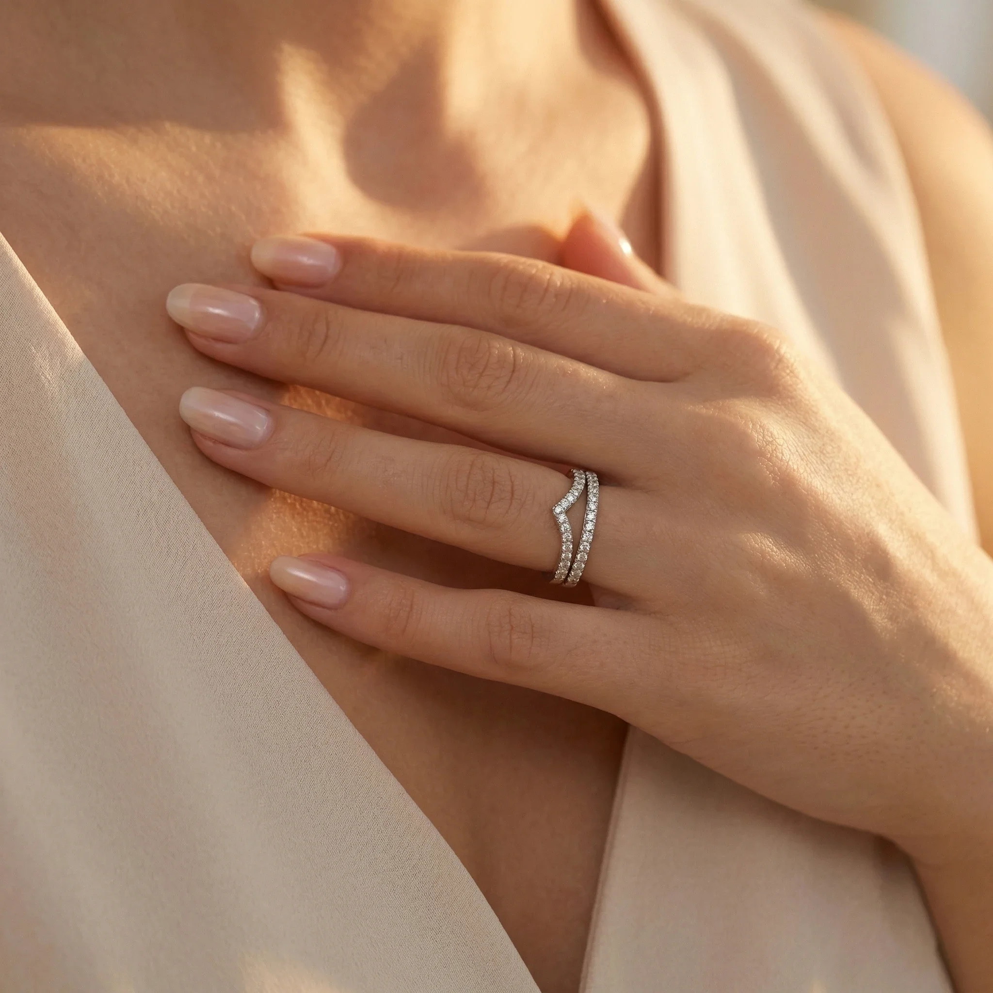 S925 Sterling Silver 1ct D Color VVS1 Moissanite V-Shaped Double Layer Ring,Full Paved Iced Out Minimalist Delicate Luxury Anniv
S925 Sterling Silver 1ct D Color VVS1 Moissanite V-Shaped Double Layer Ring,Full Paved Iced Out Minimalist Delicate Luxury Anniv