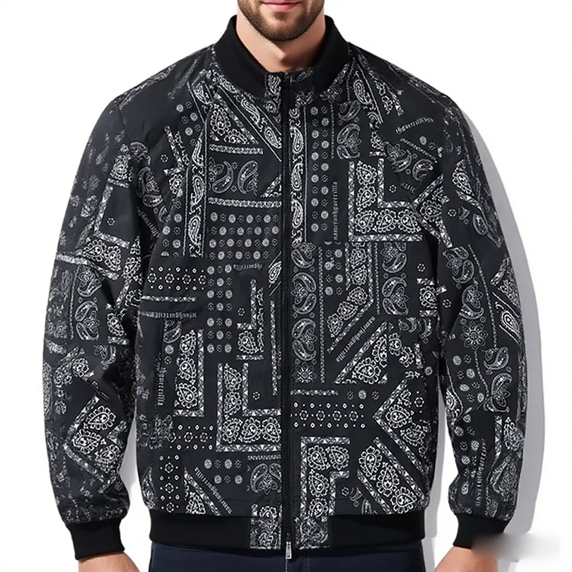 Bandana Jackets For Mens Paisley Male Clothes Outerwears Varsity Jackets Windbreaker Men's Luxury Clothing Spring Autumn
Bandana Jackets For Mens Paisley Male Clothes Outerwears Varsity Jackets Windbreaker Men's Luxury Clothing Spring Autumn