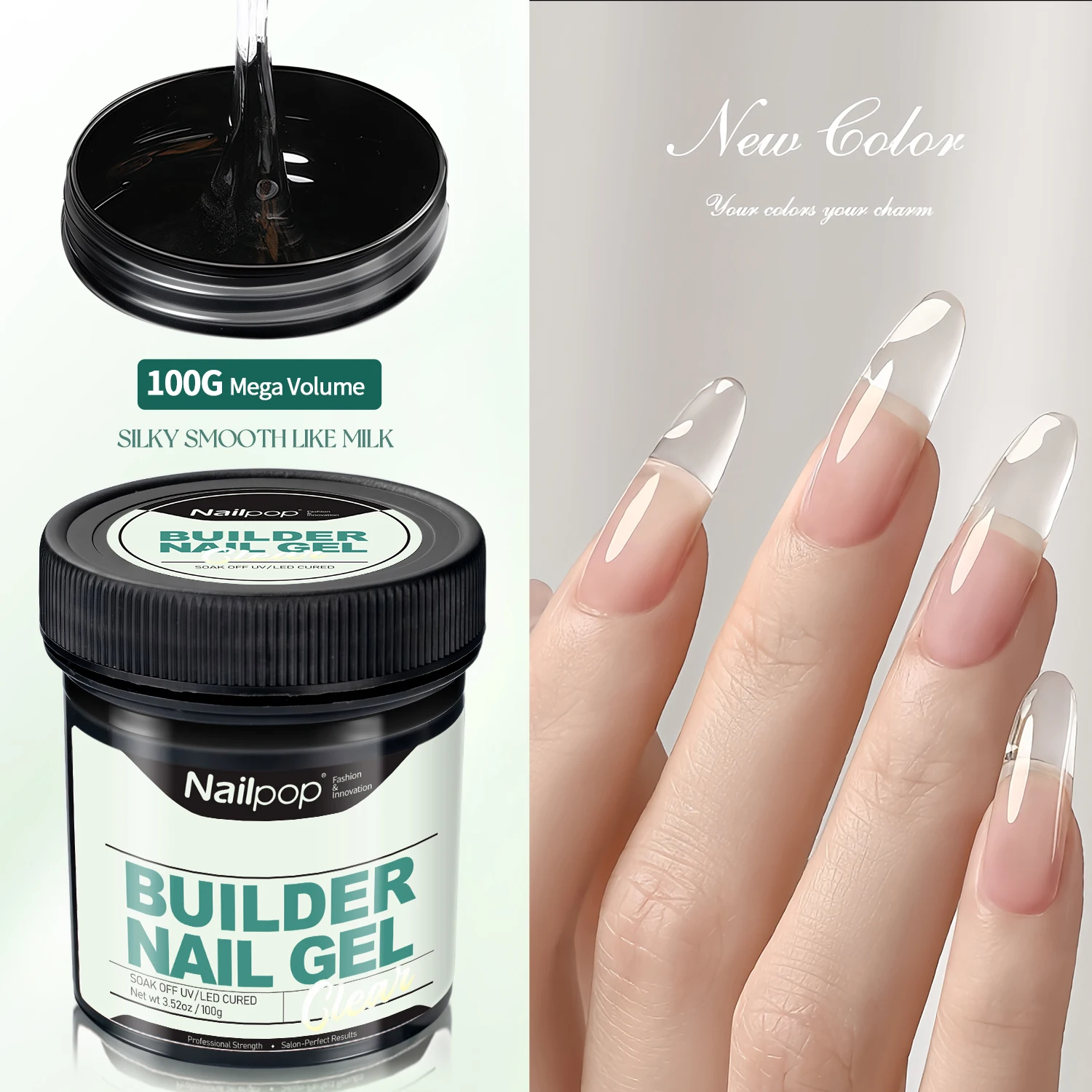 Nailpop Professional Builder Gel UV Hard Gel for Nail Strengthen Quick Building Long Lasting Soak Off Extension Gel 30/100g
Nailpop Professional Builder Gel UV Hard Gel for Nail Strengthen Quick Building Long Lasting Soak Off Extension Gel 30/100g