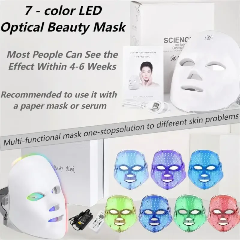 7 couleurs lumineux LED masque photothérapie masque soin du visage anti - pox machine visage cou beauté LED masque
7 couleurs lumineux LED masque photothérapie masque soin du visage anti - pox machine visage cou beauté LED masque