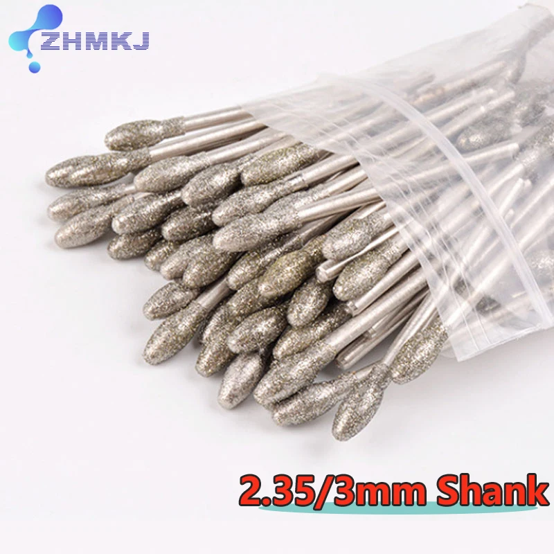 Oval Diamond Grinding Head Burrs Bits Jade Stone Carving Polishing Engraving Tool 2.35/3mm Shank
Oval Diamond Grinding Head Burrs Bits Jade Stone Carving Polishing Engraving Tool 2.35/3mm Shank