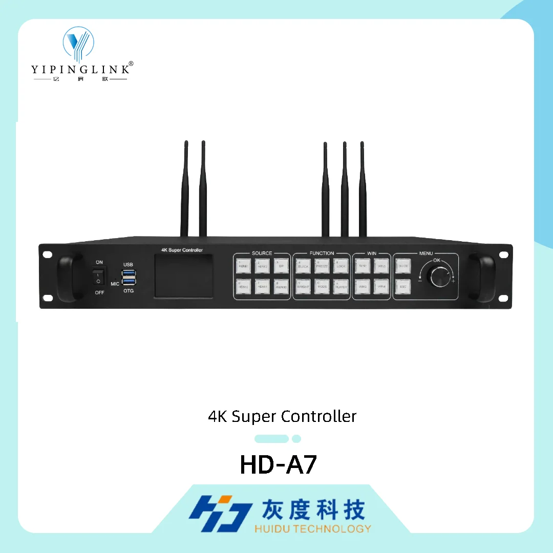 Контроллер Huidu 4K Super HD-A7: двухрежимный мультимедийный плеер с поддержкой асинхронного и синхронного режимов для полноцветных LED-дисплеев
Контроллер Huidu 4K Super HD-A7: двухрежимный мультимедийный плеер с поддержкой асинхронного и синхронного режимов для полноцветных LED-дисплеев