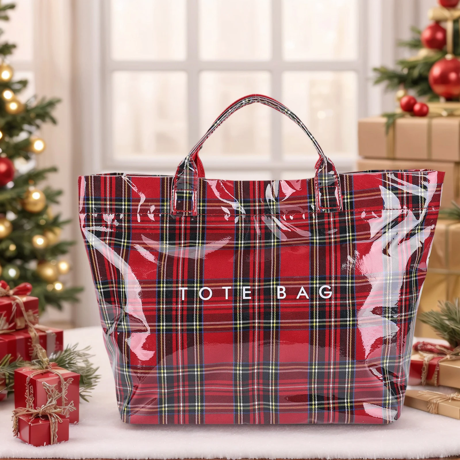 PVC Tote Bag Red with Yellow Stripes Waterproof Grocery Shopping Shopper Handbag Reusable Handle Bag for Women Work Lunch Beach
PVC Tote Bag Red with Yellow Stripes Waterproof Grocery Shopping Shopper Handbag Reusable Handle Bag for Women Work Lunch Beach