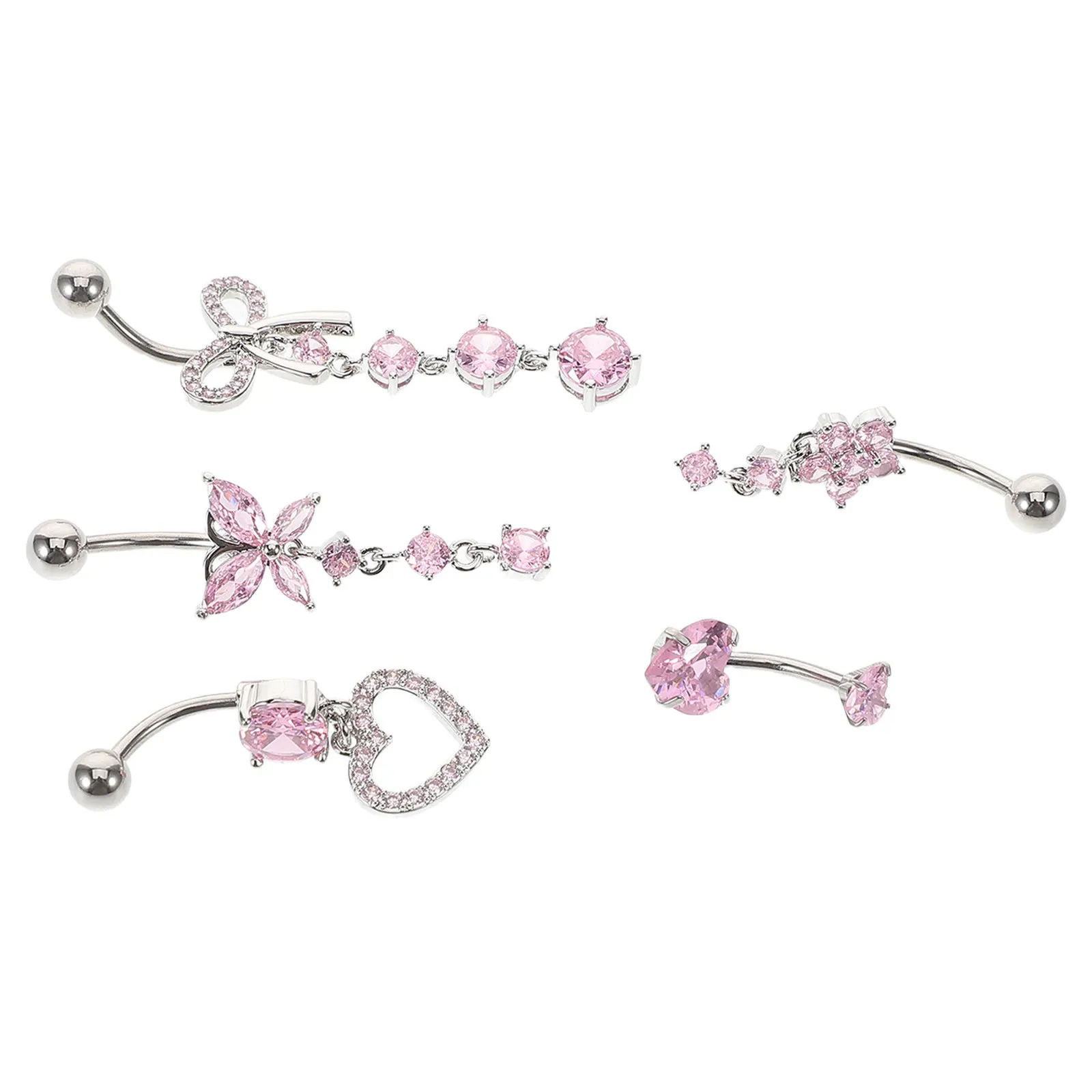 Набор из 5 элегантных пирсинг-украшений для пупка из циркония и нержавеющей стали для женщин, для пляжа и вечеринок у бассейна
Набор из 5 элегантных пирсинг-украшений для пупка из циркония и нержавеющей стали для женщин, для пляжа и вечеринок у бассейна