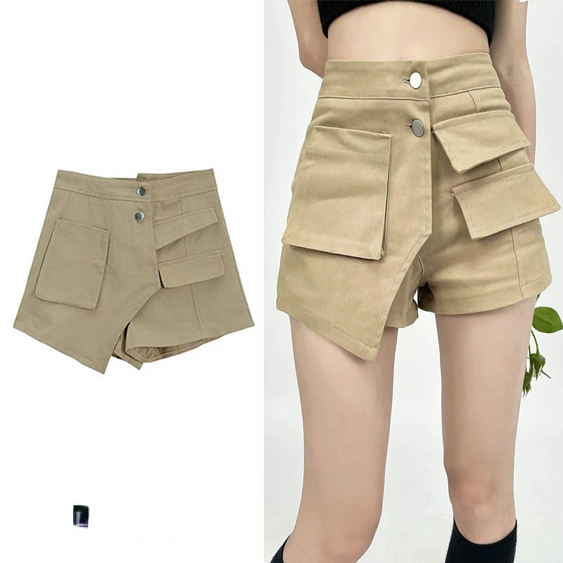 Work Overalls Pocket Hot Shorts Pant Women Streetwear Female Summer Casual Sashes Bottoms Belt Wide Leg Shorts Neutral Style G18
Work Overalls Pocket Hot Shorts Pant Women Streetwear Female Summer Casual Sashes Bottoms Belt Wide Leg Shorts Neutral Style G18